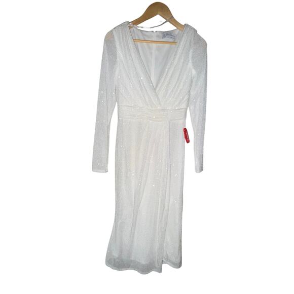 MAC DUGGAL 26555 Long Sleeve Sequined Midi Dress Size 6 New w/o Tag MSRP $258 - Picture 7 of 8